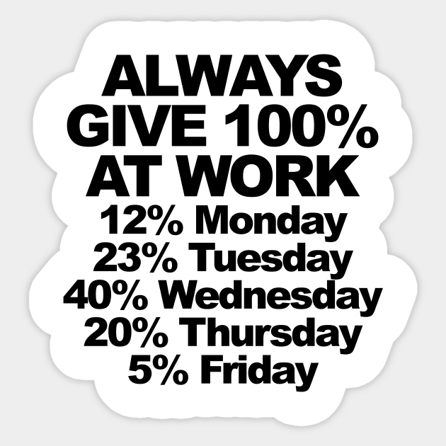 ALWAYS GIVE 100% AT WORK Sticker by TheCosmicTradingPost